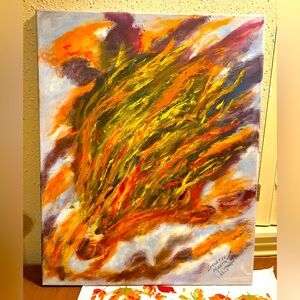 One of a Kind Abstract Oil Painting of Lava